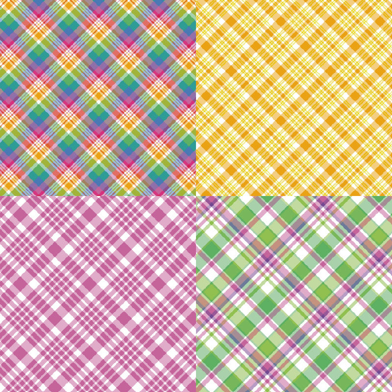 24PCS 6" Fresh Plaid Scrapbook Paper & Cardstock