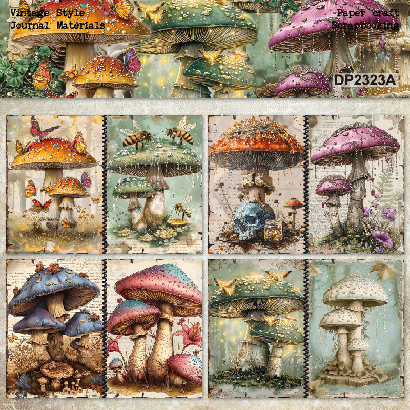 A5 Colorful Mushrooms Journal Scrapbook Paper