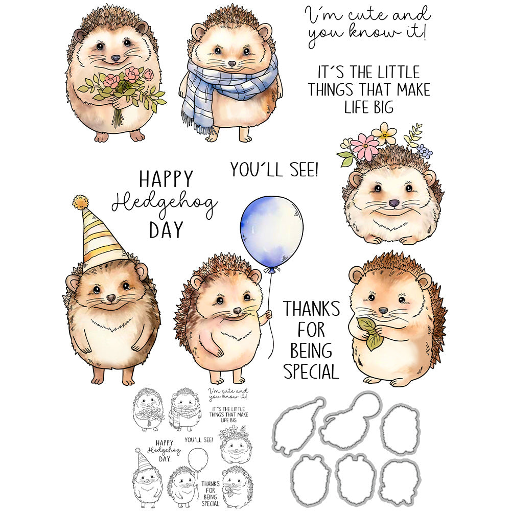 Cartoon Vette Egel Dies & Stamps Set