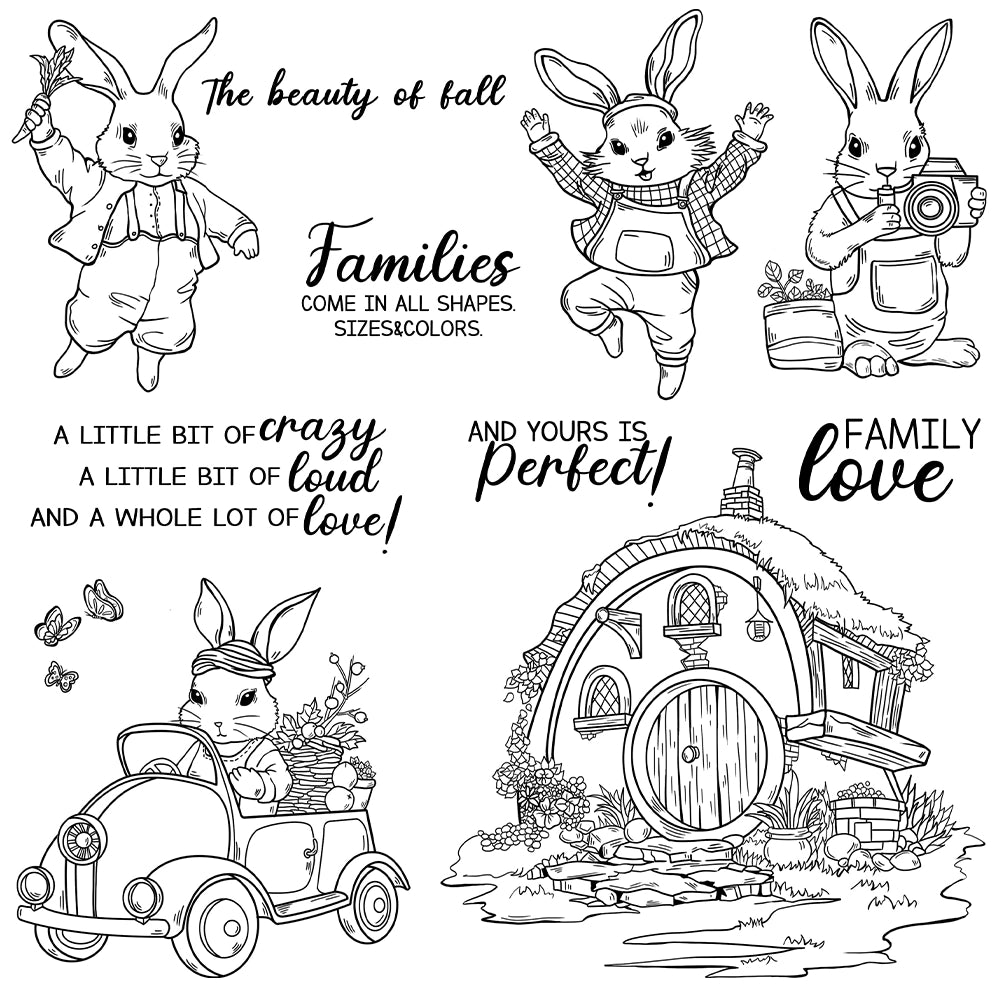 Easter Cute Rabbit Clear Stamps