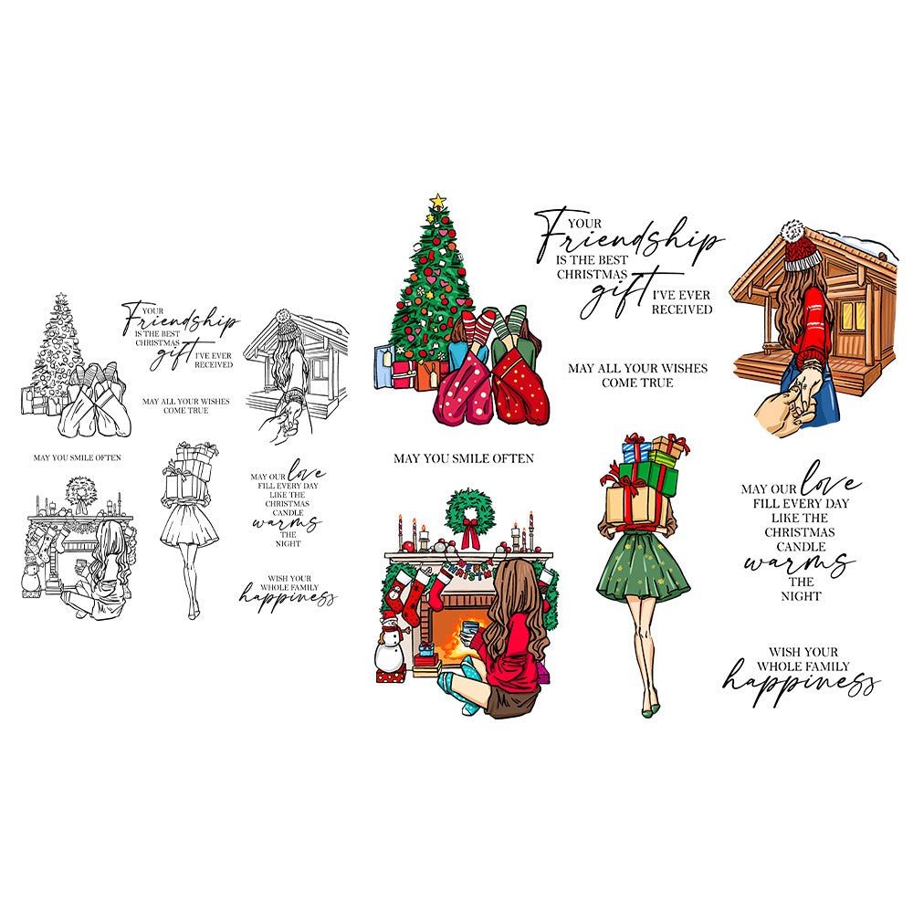 Christmas Girl Dies & Stamps Set