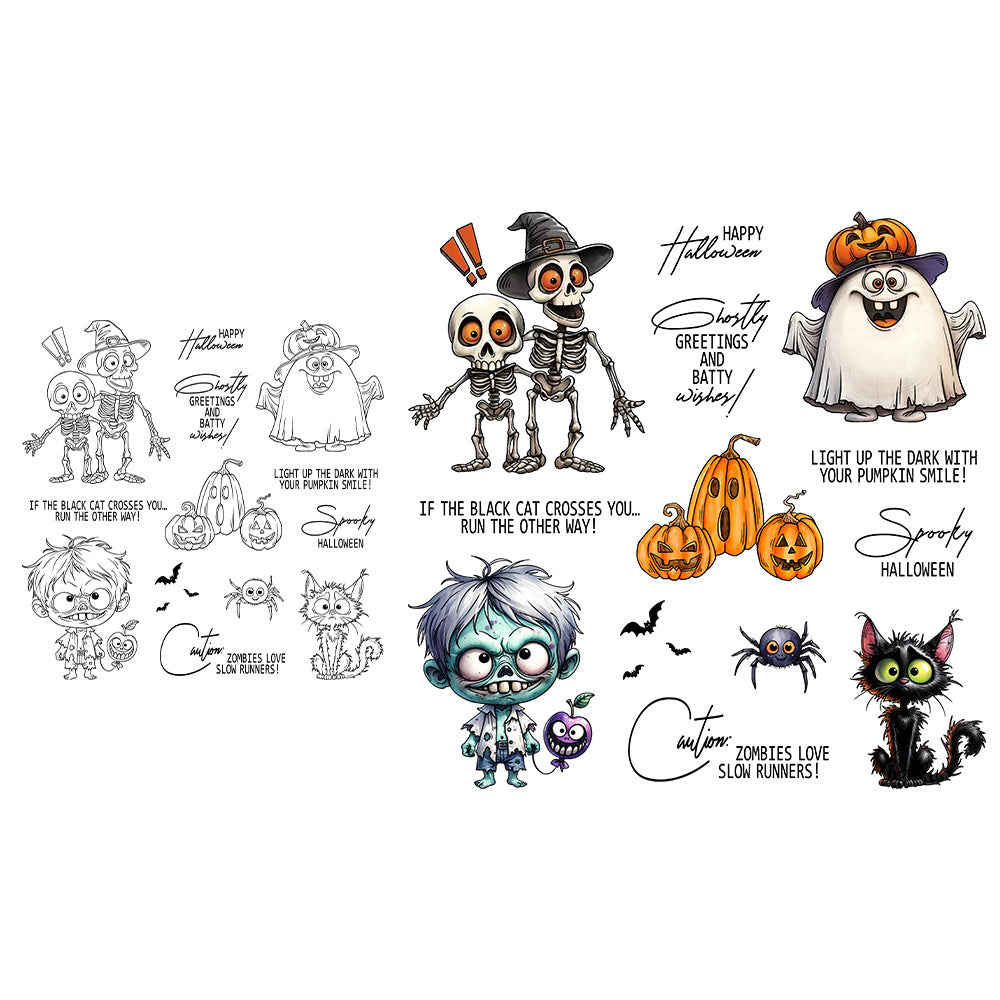 Halloween Skeleton Ghost Dies & Stamps Set