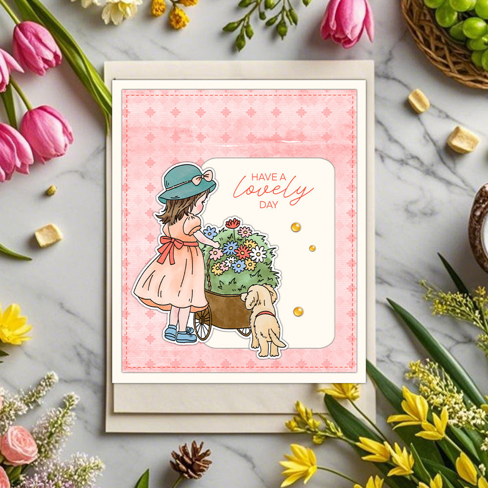 Girls and Animals Clear Stamps