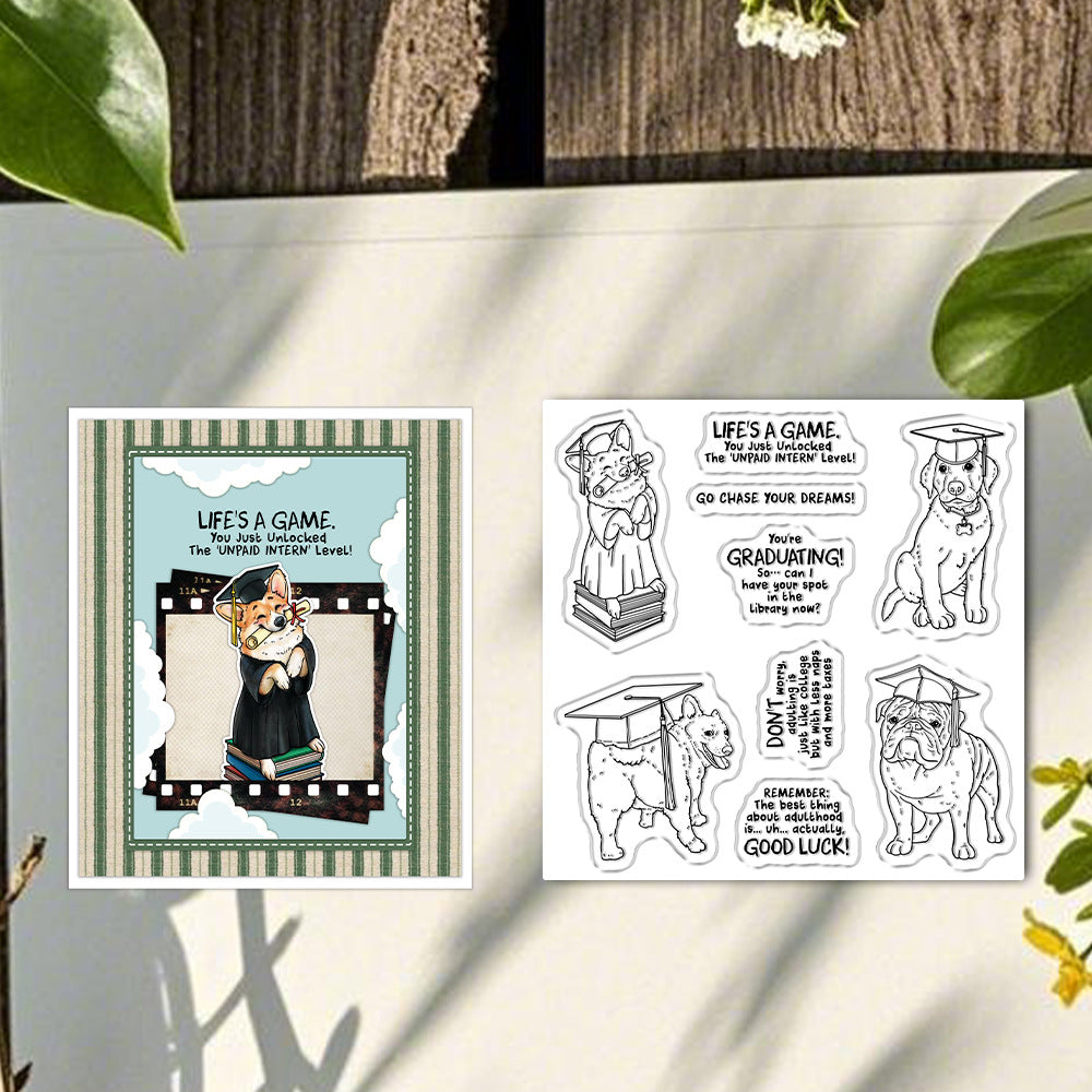 Graduation Puppy Clear Stamps