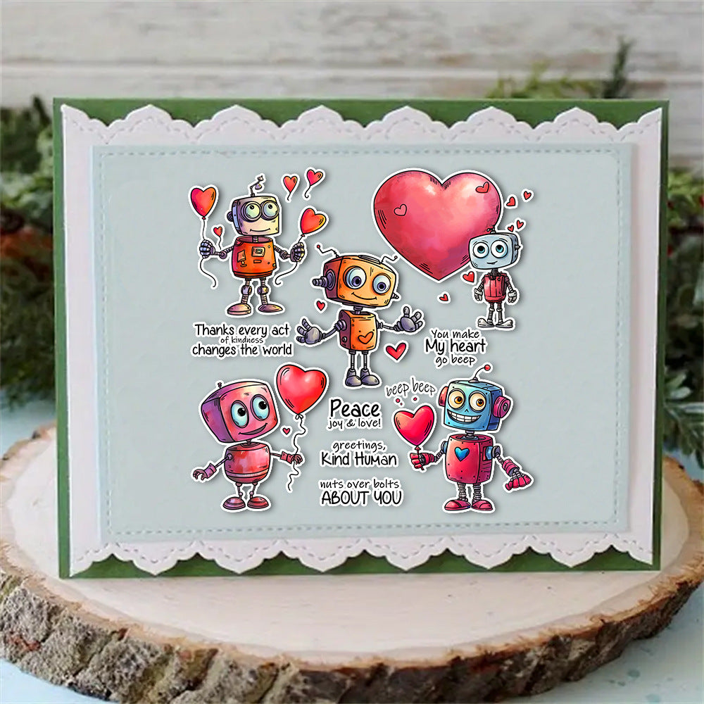 Valentine's Day Robot Series Clear Stamps