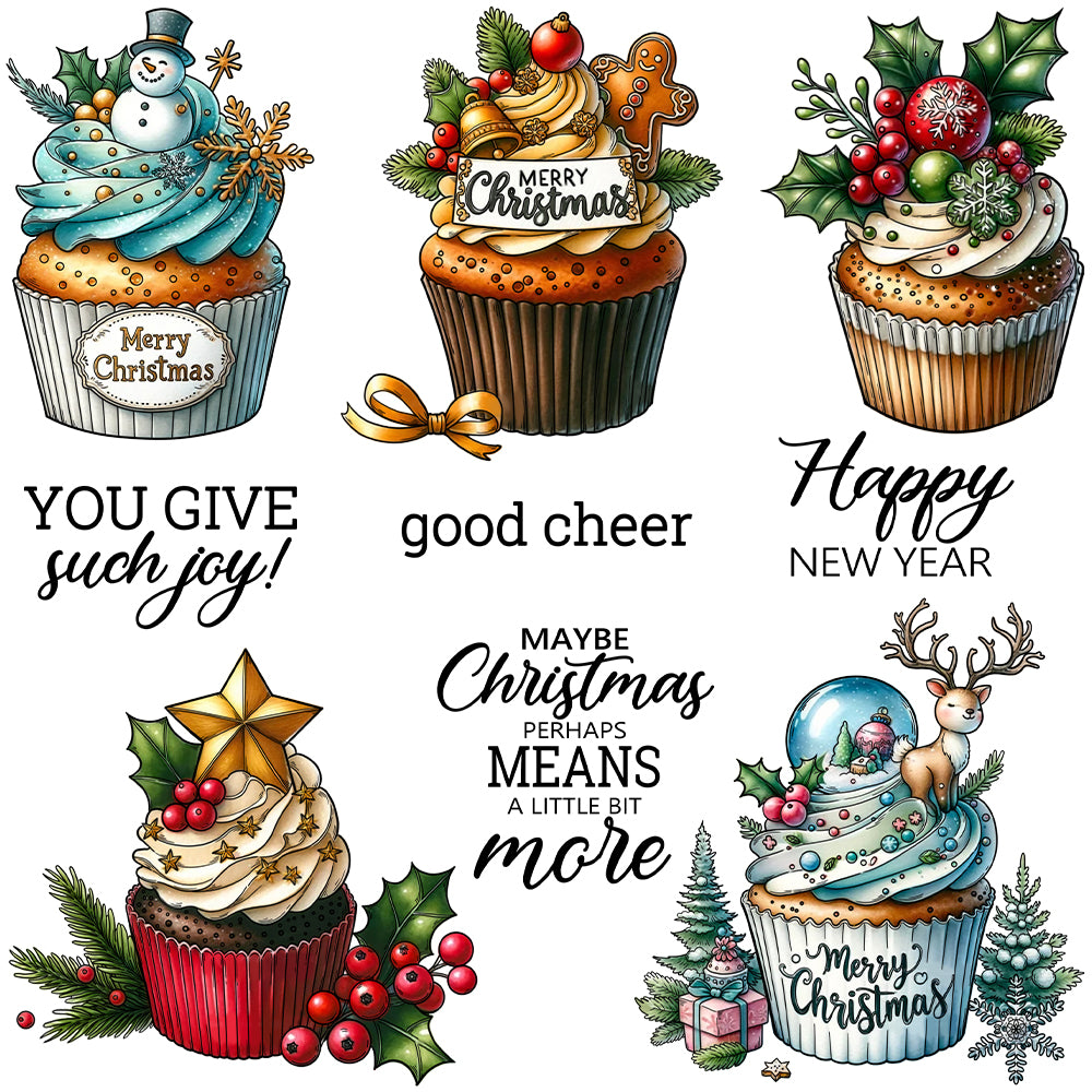 Christmas Delicious Cupcakes Dies & Stamps Set