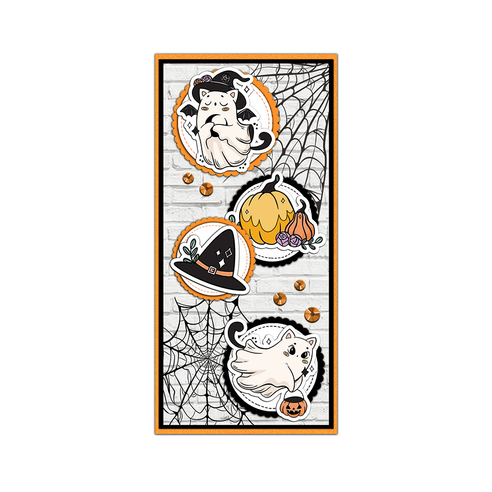 Cute Witch Ghost Dies & Stamps Set