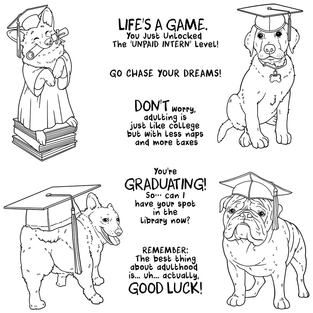 Graduation Puppy Clear Stamps