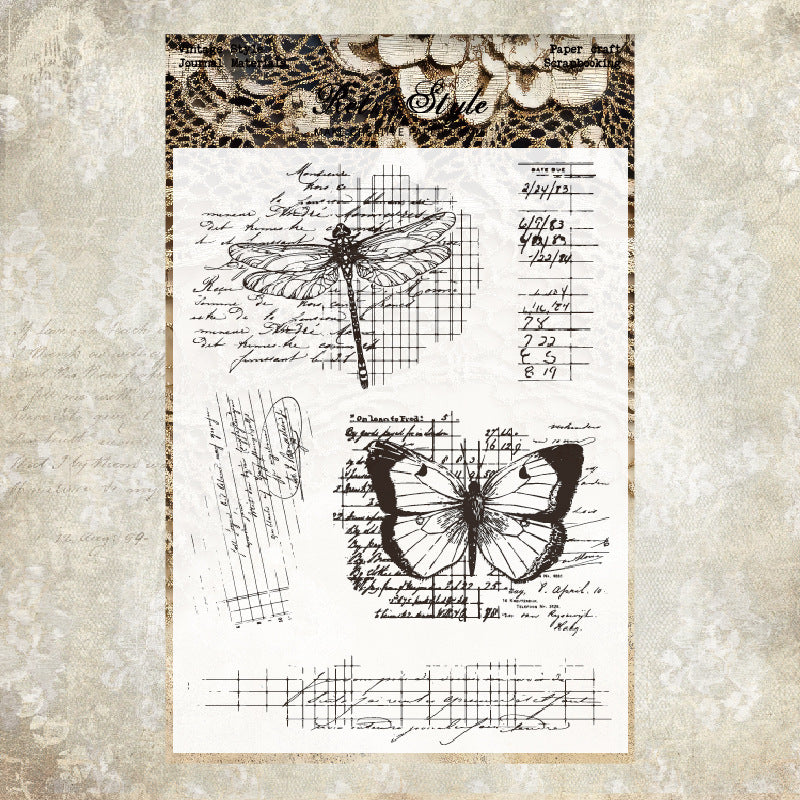 Retro Background DIY Scrapbook Clear Stamps