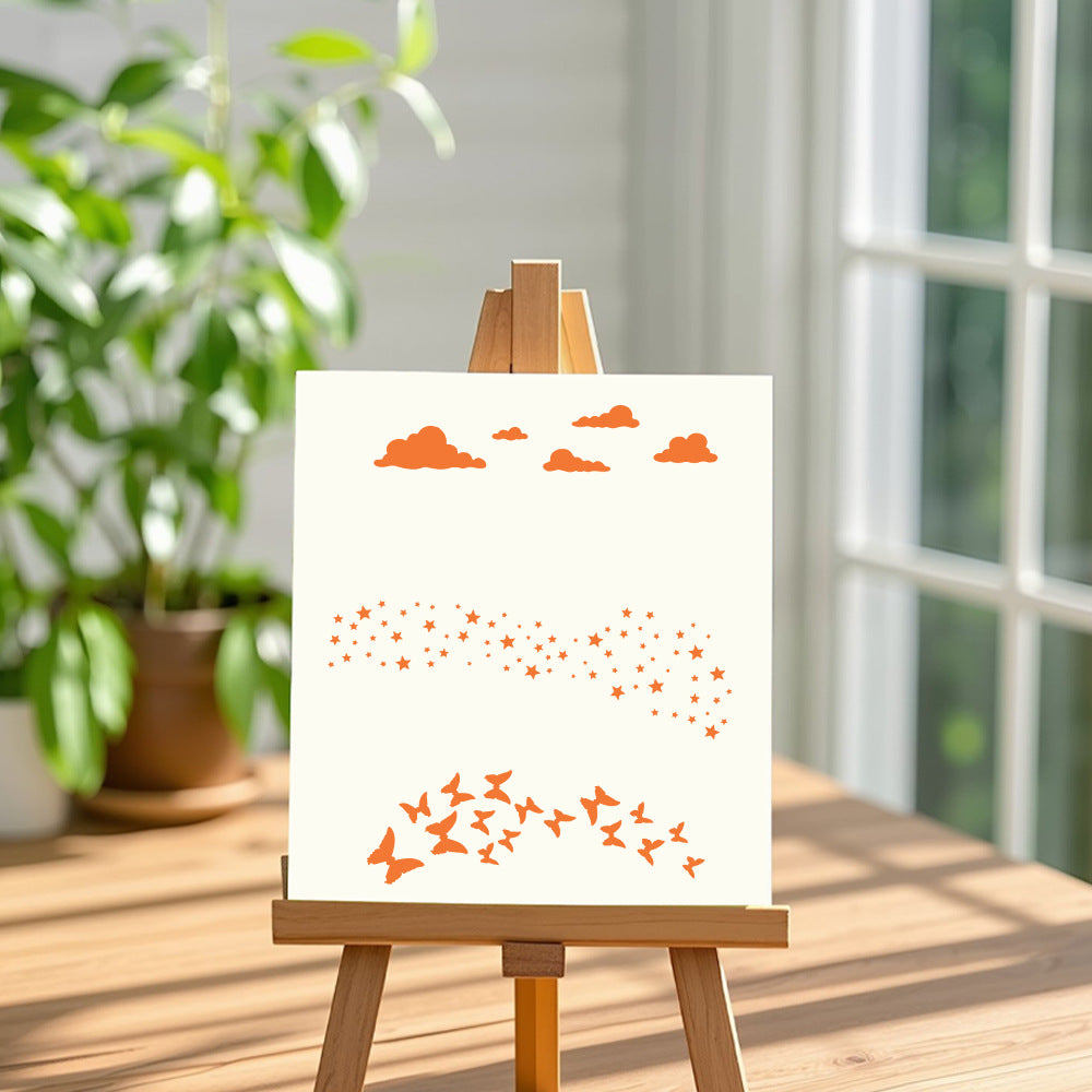 Clouds Stars Butterflies DIY Painting Hollow Stencil