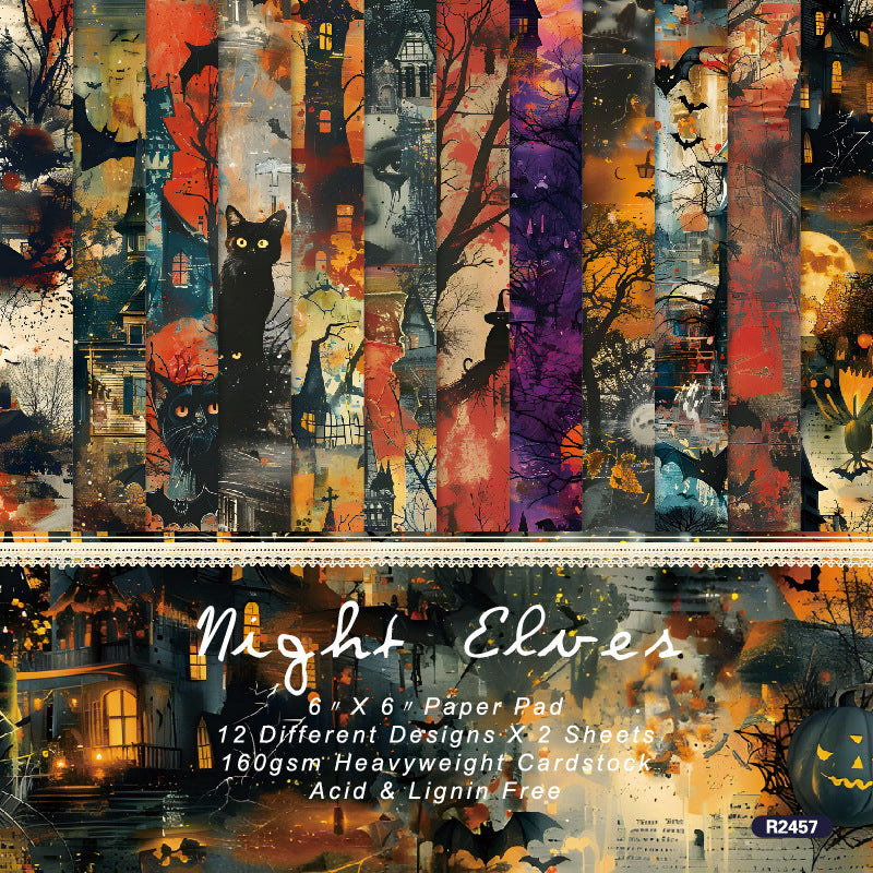 24PCS 6" Night Elves Scrapbook Paper & Cardstock