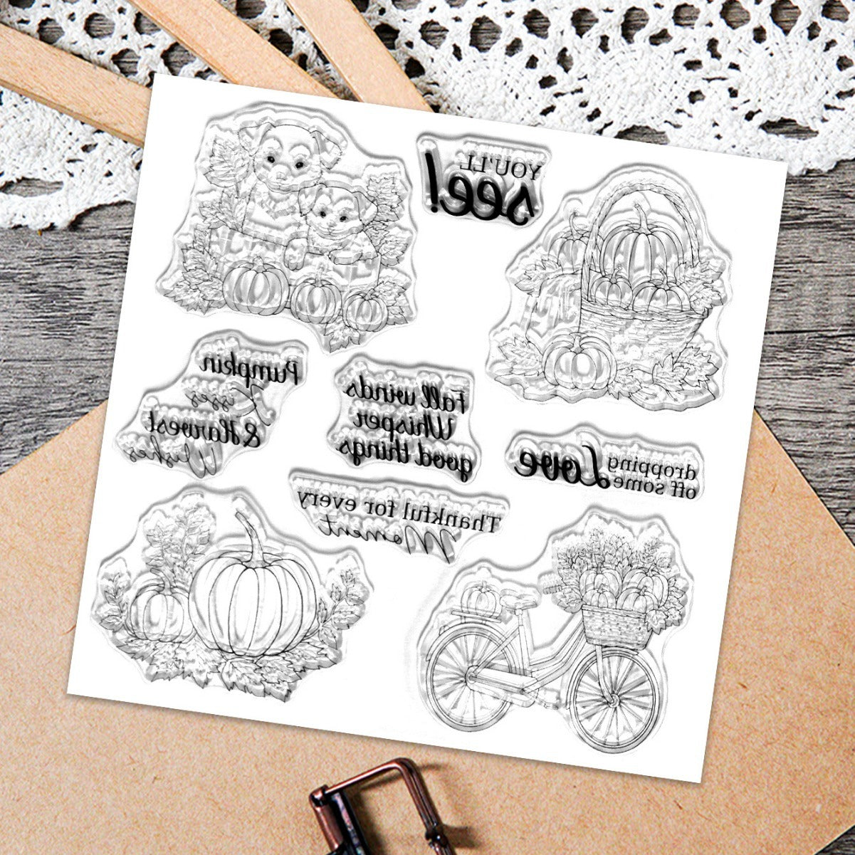 Fall Pumpkin Bike Dies & Stamps Set