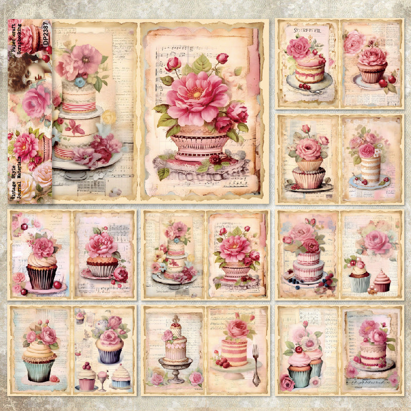 A5 Sweet Flowers and Cakes Scrapbook Paper