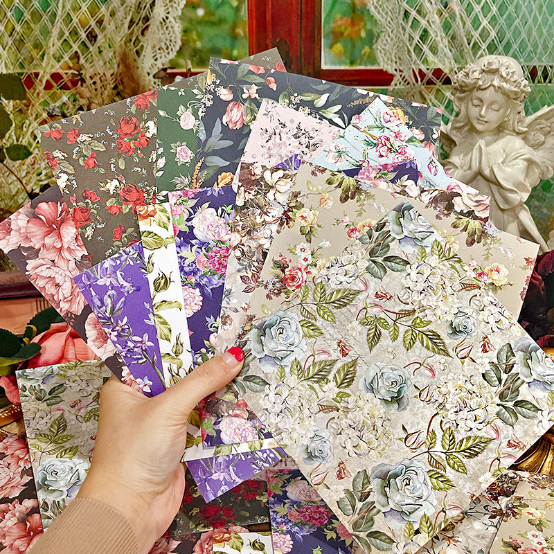 24PCS 6" Flower Wallpaper Theme Scrapbook Paper & Cardstock