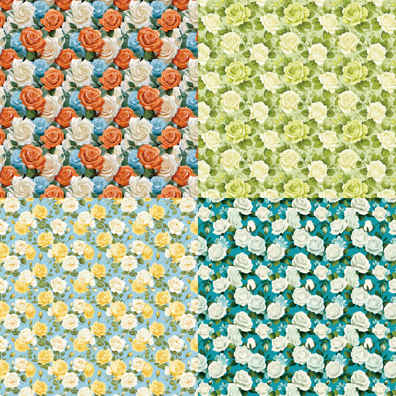 24PCS 6" Roses Scrapbook Paper & Cardstock