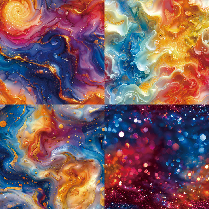 24PCS 6" Floating In Colors Scrapbook Paper & Cardstock