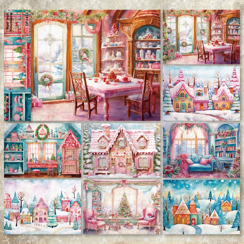 A5 Beautiful Castle DIY Scrapbook Paper