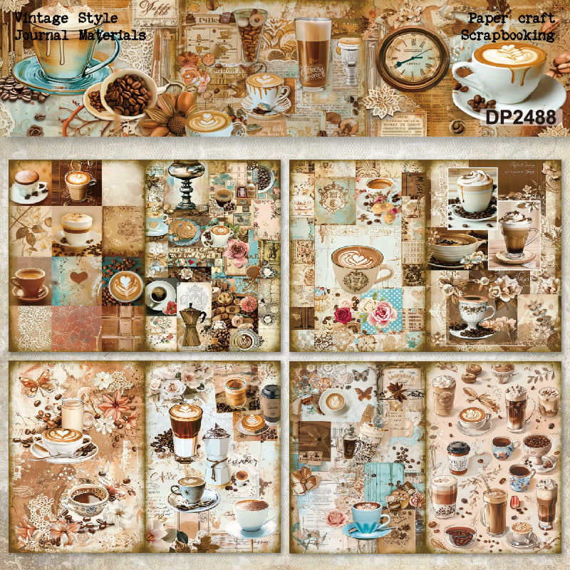 A5 Vintage Coffee Journal Scrapbook Paper