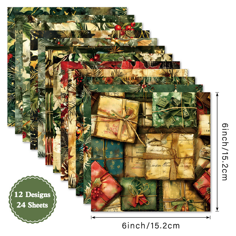 24PCS 6" Gleam Scrapbook Paper & Cardstock