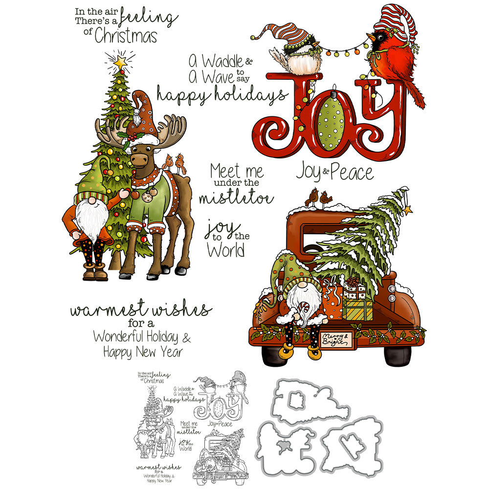 Christmas Theme Dies & Stamps Set