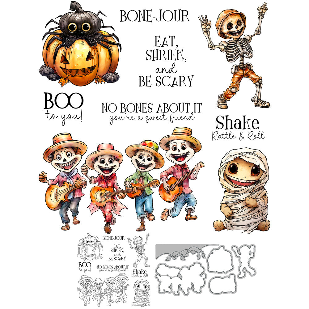 Halloween Theme Dies & Stamps Set