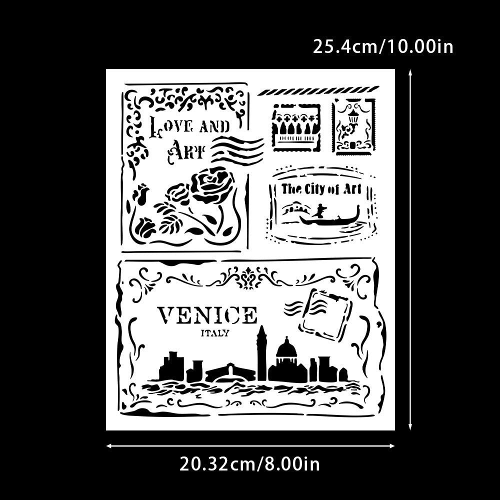 City Pattern DIY Painting Hollow Stencil