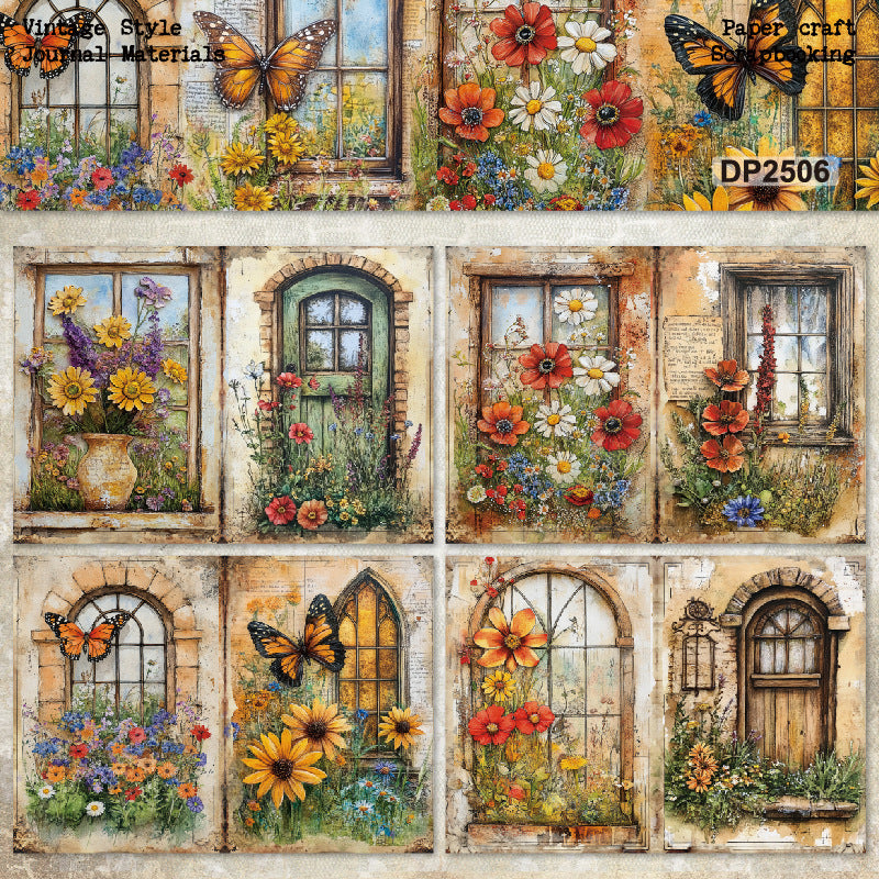 A5 Retro Flower Room Journal Scrapbook Paper