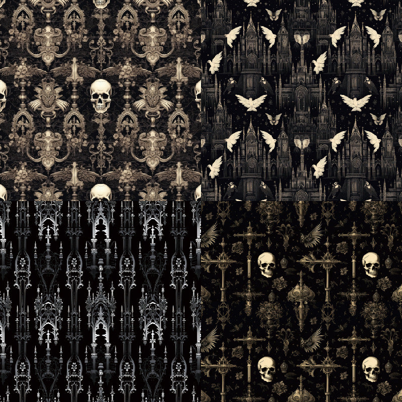 24PCS 6" Gothic Night Scrapbook Paper & Cardstock