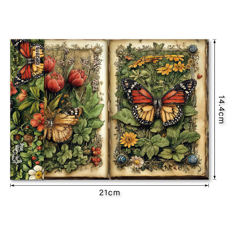 A5 Butterfly Flowers Journal Scrapbook Paper
