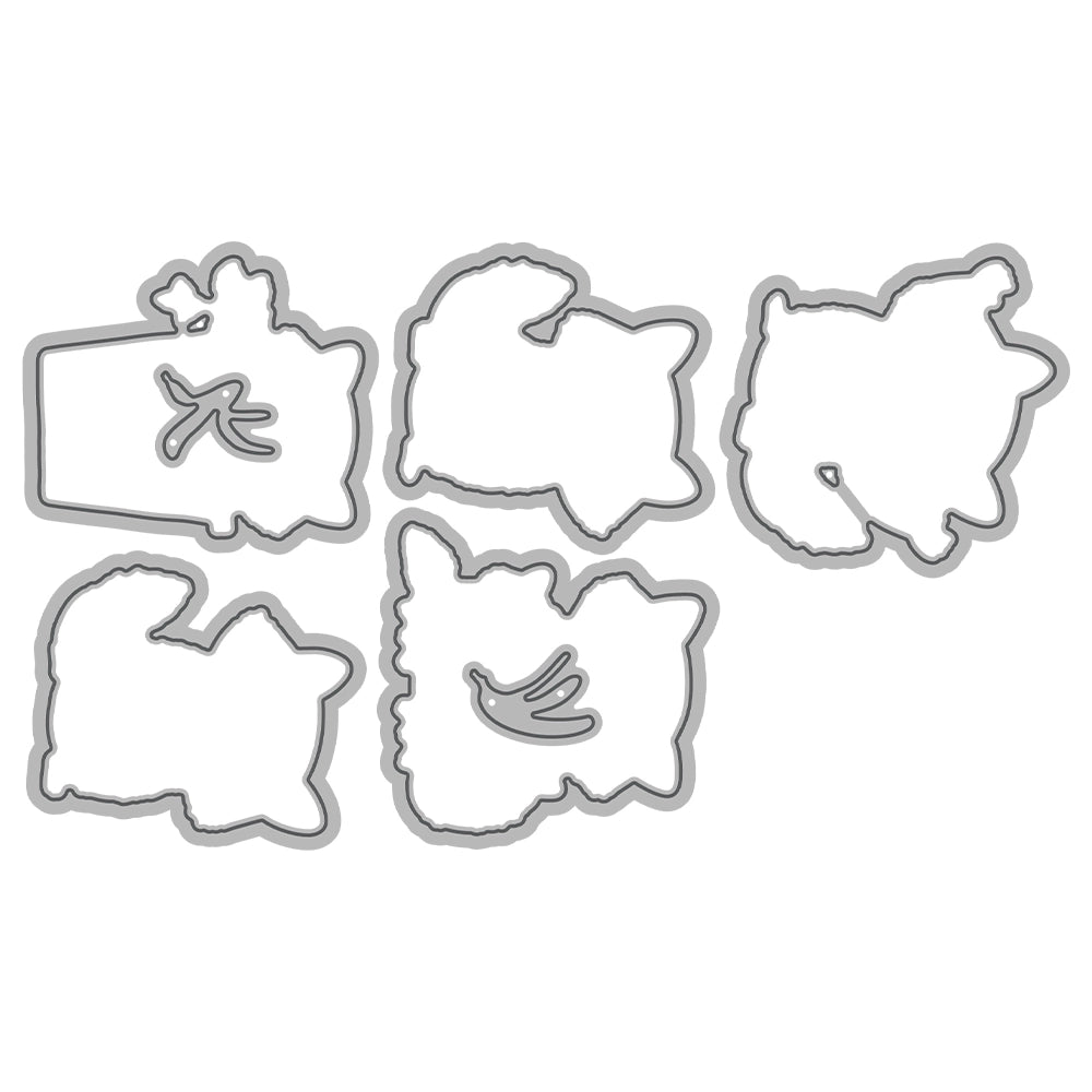 Cute Cartoon Raccoon Dies & Stamps Set