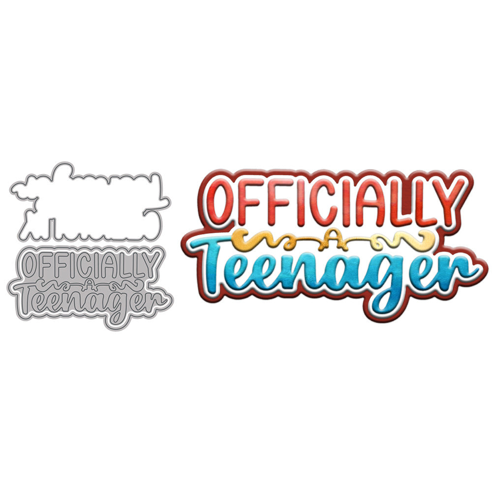 Officially Teenager Words Metal Cutting Dies