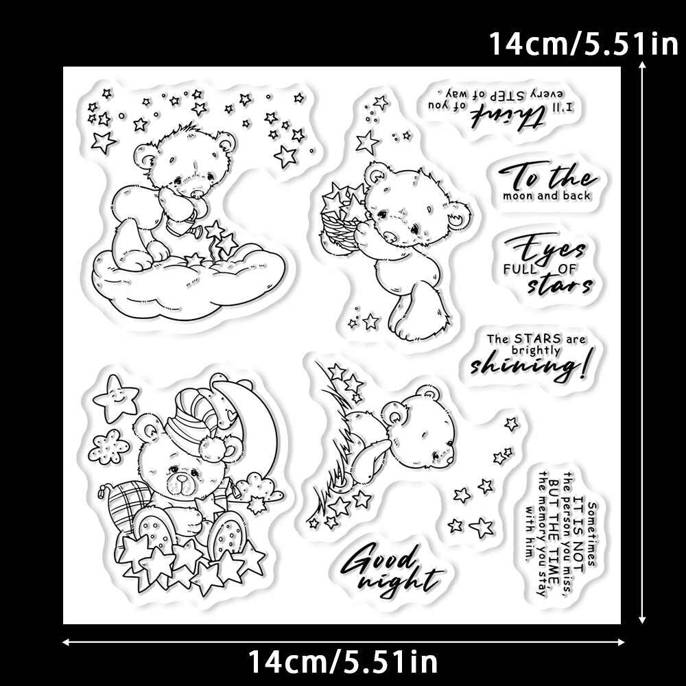 Cute Doll Bear Stars Dies & Stamps Set