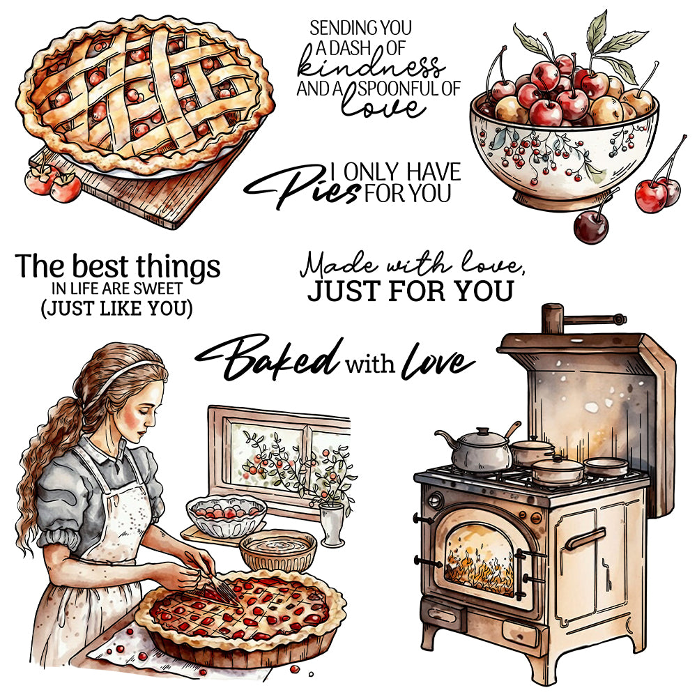 Women Cooking Pastry Dies & Stamps Set