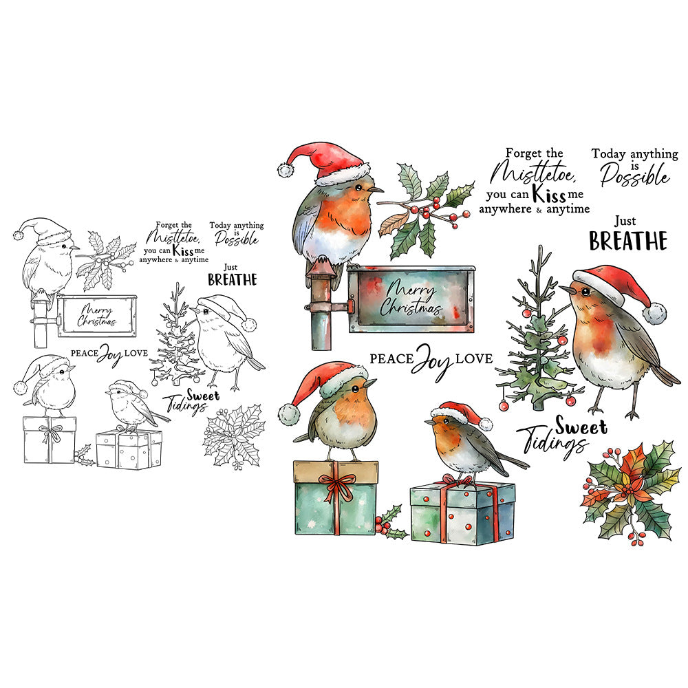 Christmas Birds Clear Stamps