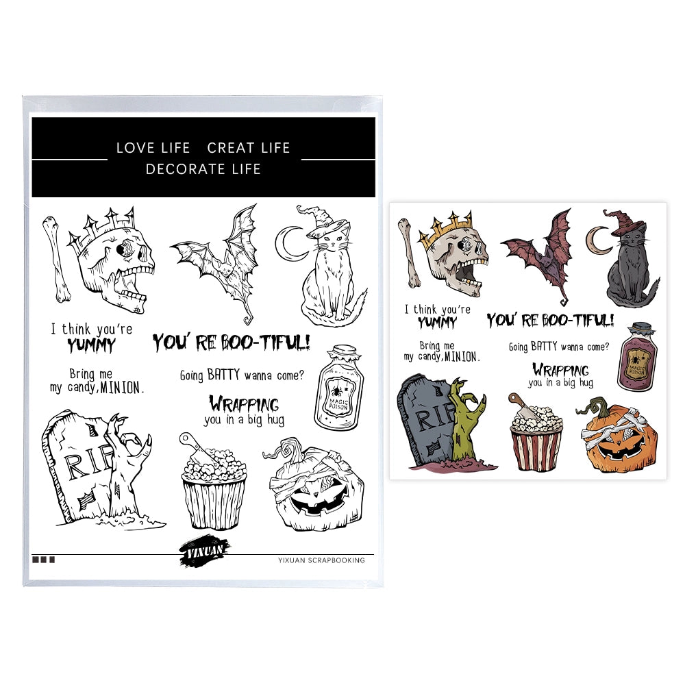 Halloween Cat Skull Pumpkin Dies & Stamps Set
