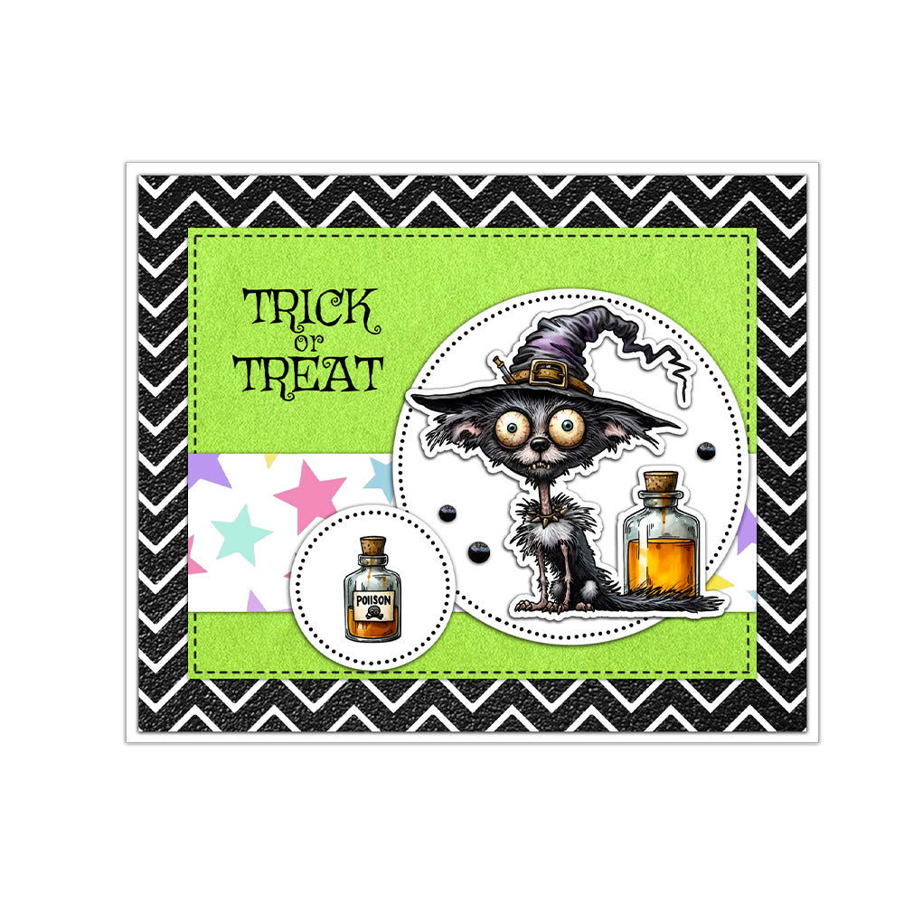 Halloween Cute Cat Dies & Stamps Set