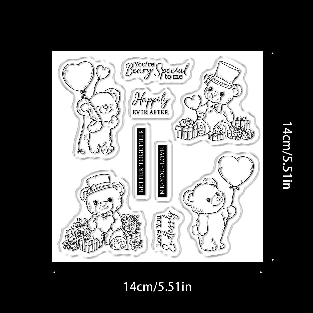 Valentine's Day Bear Dies & Stamps Set