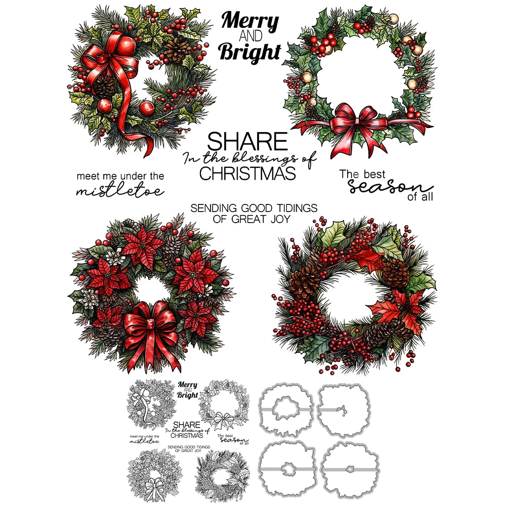 Christmas Wreath Dies & Stamps Set
