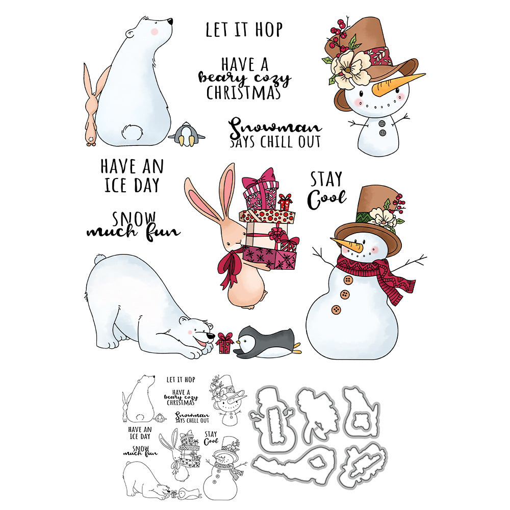 Christmas Animals and Snowman Dies & Stamps Set