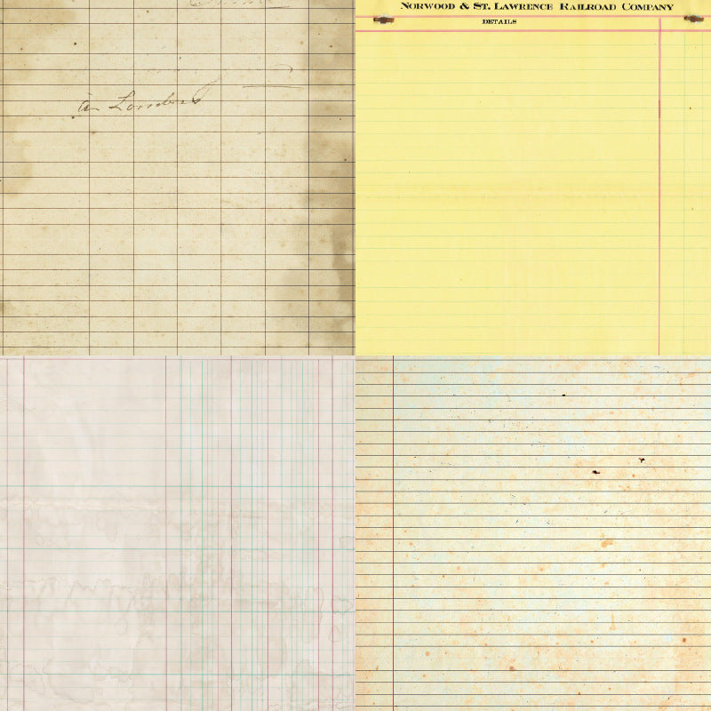 24PCS 6" Line Script Scrapbook Paper & Cardstock