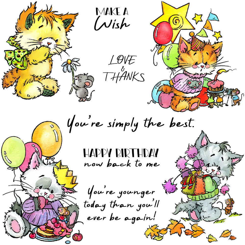 Birthday Cats Dies & Stamps Set