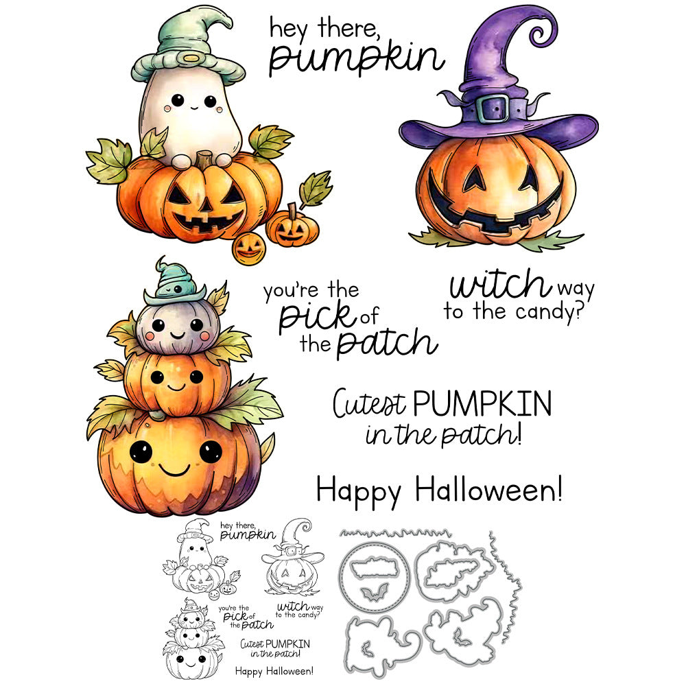 Halloween Pumpkin Dies & Stamps Set