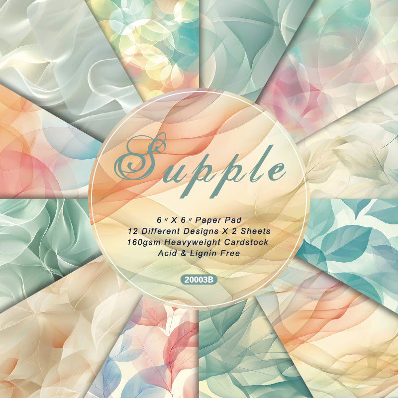 24PCS 6" Supple Scrapbook Paper & Cardstock