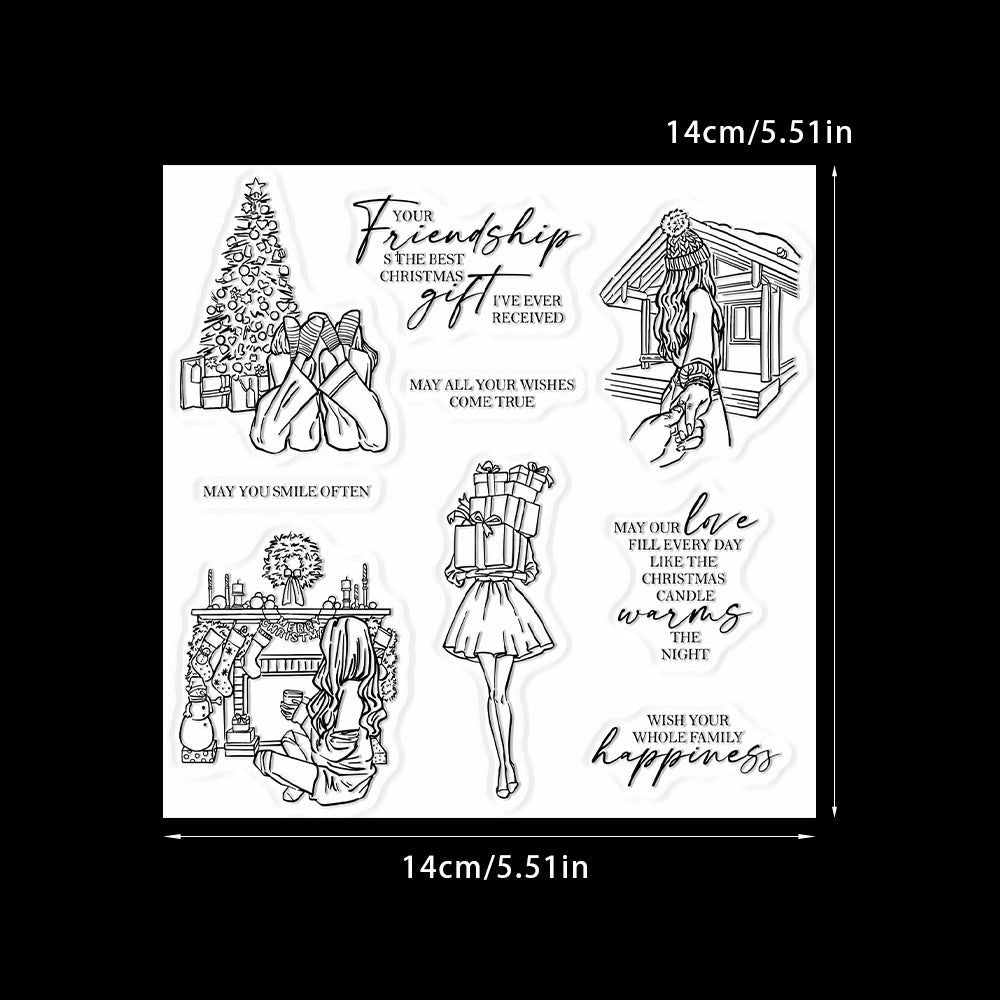 Christmas Girl Dies & Stamps Set