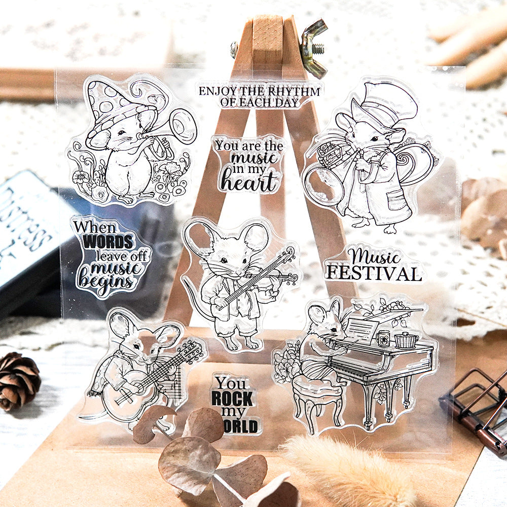 Mice Playing Musical Instruments Dies & Stamps Set