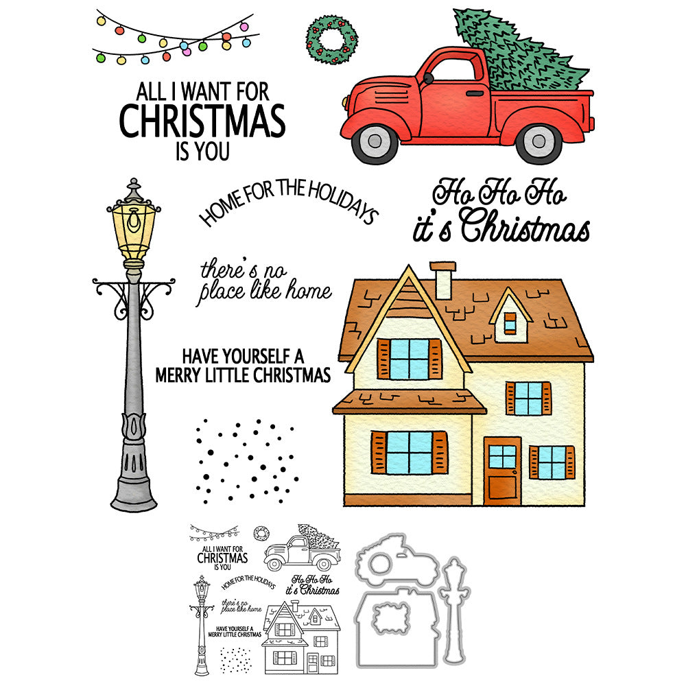 Christmas Theme Dies & Stamps Set