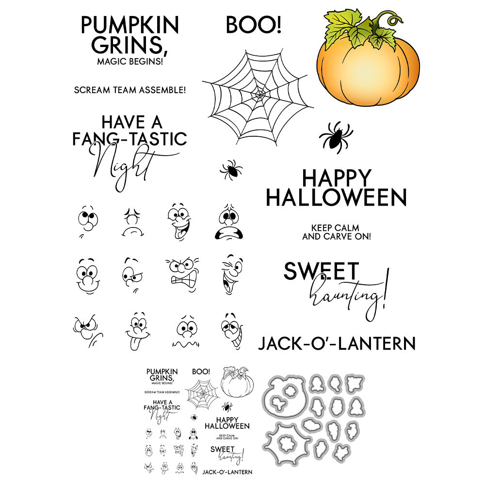 Halloween Pumpkin Dies & Stamps Set
