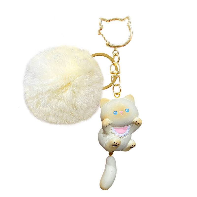 Cute Cat Plush Keychain