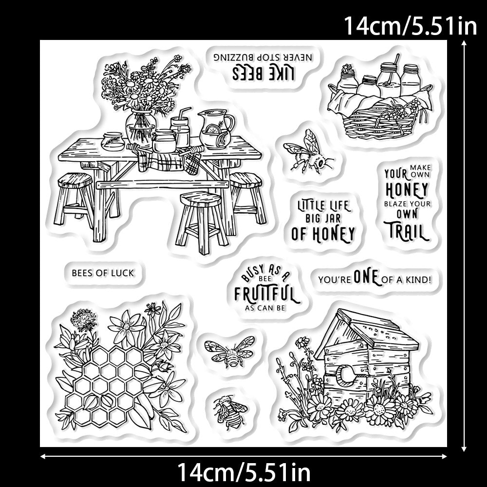 Bee Dining Table Clear Stamps