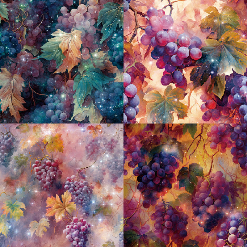 24PCS 6" Purple Grapes Scrapbook Paper & Cardstock
